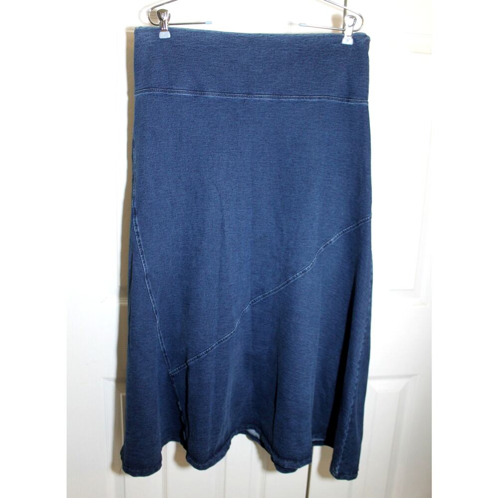 Athena Marie Knit Denim Midi Skirt sz XL - Picture 2 of 3
